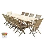Salon de jardin en teck batan 10 / 12 places + huile