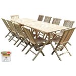 Salon de jardin en teck batan 10 / 12 places + huile Salon de jardin en teck batan 10 / 12 places + huile