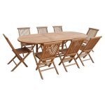 Salon de jardin en teck lombok - table ovale extensible - 8 places Salon de jardin en teck lombok - table ovale extensible - 8 places