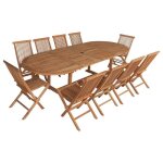 Salon de jardin en teck lombok - table ovale extensible - 10 places Salon de jardin en teck lombok - table ovale extensible - 10 places
