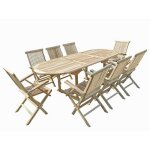 Salon de jardin en teck mahui 8 / 10 places