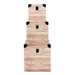 Sama - lot de 3 malles cubes aspect bois ros