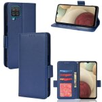 Pour samsung galaxy a12 housse t�l�phone flip en pu cuir etui samsung galaxy a12 �tui de protection dbleu ...