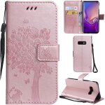 Samsung galaxy s10e coque motif arbre chat pu cuir flip housse �tui cover case wallet portefeuille support ...