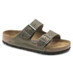 Sandales birkenstock arizona waxy leather etroit - faded khaki - 39