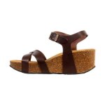 Sandales compens�es cuir plakton so final - marron