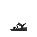 Sandales compens�es et � plateau - tamaris - touch - it - noir - compens� - confort touch - it
