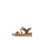 Sandales compens�es - tamaris - touch - it - plateau - marron - femme