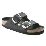 Sandales femme birkenstock arizona big buckle natural leather oiled etroit - black - 35