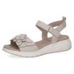 Sandale femme - caprice - beige - cuir nubuck - compens�e