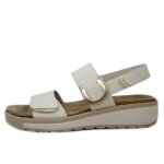 Sandale femme - cinzia soft - beige - simili cuir souple - compens� - semelle amovible