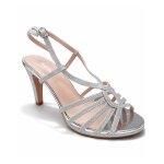 Sandales femme talon haut argent paillet� ? chaussures de c�r�monie et mariage ? sandales � brides et ...