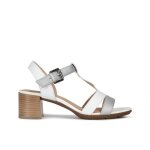 Sandales geox d marykarmen blanc argent femme - dessus en polyurthane - semelle perfore et respirante ...