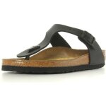 Sandales birkenstock gizeh noires pour femmes en cuir avec boucle de serrage r�glable et semelle birkenstock ...