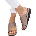 Sandales orthopédiques femme plates - marron - correction hallux valgus - pieds larges Sandales orthopédiques femme plates - marron - correction hallux valgus - pieds larges