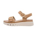 Sandale - tamaris - comfort - cuir - compens�e - camel