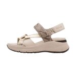 Sandales - tamaris - ivoir comb - cuir - talon compens� - fermeture scratch