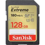 Carte sdxc - sandisk - 128 go extreme - vitesse de lecture 180 mo / s - uhs - i - classe 10 u3 v30