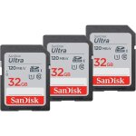 Sandisk - lot de 3 cartes mé moire sdhc sandisk ultra 32 go jusquà 120 mo - s classe 10 uhs ...
