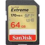 Sandisk 64 go extreme carte sdxc + rescuepro deluxe jusqu 170 mo / s uhs - i classe 10 u3 v30