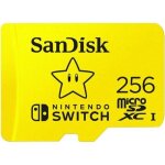 Carte mmoire micro sd - sandisk - 256 go - compatible nintendo switch - vitesse 100 mo / s - jaune