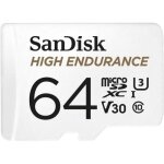Sandisk high endurance carte microsdhc 64go adaptateur sd pour le monitoring vido domestique ou sur dashcam ...