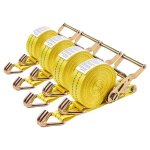 Sangle � cliquet 38 cm x 6 m - vevor - sangle darrimage lot de 4 sangles de chargement fixation pour ...