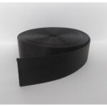 Sangle nylon polyester 25mm noir brillant pour sacs  dos main lunch bag couture anse accessoires rouleau ...