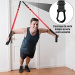 Sangle de suspension dexercice fitness kit musculation multifonction 145 - 200cm rglable supporte 181kg ...