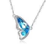 Sansi collier pendentif papillon cristal bleu pour femme - �l�gant et simple