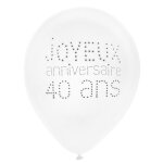 Santex ballon anniversaire 40 ans blanc