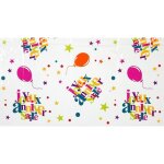Nappe de table - santex - joyeux anniversaire - plastique - multicolore - blanc - 132 x 220 cm Nappe de table - santex - joyeux anniversaire - plastique - multicolore - blanc - 132 x 220 cm