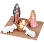Santons en porcelaine - 5 pi�ces - d�coration de cr�che - 5 cm