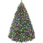 Sapin de no�l artificiel 180 cm 250 led blanc chaud 758 branches vertes support en m�tal