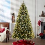 Sapin de noel led lumineux 180 cm sapin de noel enneige avec led 250 lumières 8 vitesses 51 pommes de ... Sapin de noel led lumineux 180 cm sapin de noel enneige avec led 250 lumières 8 vitesses 51 pommes de ...