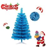 Sapin de noël artificiel - bleu ciel - 60 cm - support robuste - décoration intérieure - allergies Sapin de noël artificiel - bleu ciel - 60 cm - support robuste - décoration intérieure - allergies