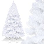 Sapin de noël artificiel - hengda - 180 cm - pvc - pied en métal - blanc Sapin de noël artificiel - hengda - 180 cm - pvc - pied en métal - blanc