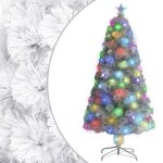 Sapin de nol artificiel avec led blanc 64 cm fibre optique