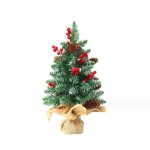 Sapin de nol artificiel - non spcifi - 45 cm - vert et rouge - dcor avec cnes de pin et baies rouges ...