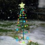 Sapin de noël artificiel solaire - lumière colorée - guirlande - décoration noël extérieur Sapin de noël artificiel solaire - lumière colorée - guirlande - décoration noël extérieur