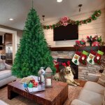 Sapin de no�l artificiel avec support de fer 180cm d�coration f�tes arbre de no�l 650 branches - vert ...