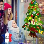 Sapin de nol pour enfant avec 5 mtres de guirlandes lumineuses et 32 autocollants dcoratif dtachables ...