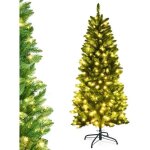 Sapin de noël led lumineux 150cm costway - 150 lumières blanc chaud - 300 branches pvc - support en fer ... Sapin de noël led lumineux 150cm costway - 150 lumières blanc chaud - 300 branches pvc - support en fer ...