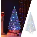Sapin de noël led blanc à fibre optique 150cm costway - feuilles irisées flocon de neige - 24 lumières ... Sapin de noël led blanc à fibre optique 150cm costway - feuilles irisées flocon de neige - 24 lumières ...