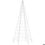 Sapin de no�l � led sur m�t - wiens - 200 led - blanc froid - 180 cm - 8 effets lumineux - usage int�rieur ...