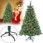 Sapin de nol lumineux - aufun - 120 cm - led blanc chaud - pvc - support mtal