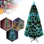 Sapin de noël lumineux - aufun - 150 cm - led changement de couleur - fibre optique - support métal Sapin de noël lumineux - aufun - 150 cm - led changement de couleur - fibre optique - support métal