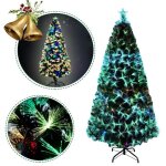 Sapin de noël lumineux - aufun - 180 cm - led changement de couleur - fibre optique - support métal Sapin de noël lumineux - aufun - 180 cm - led changement de couleur - fibre optique - support métal