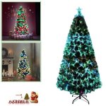 Sapin de noël lumineux - aufun - 210cm - led changement de couleur - fibre optique - support métal Sapin de noël lumineux - aufun - 210cm - led changement de couleur - fibre optique - support métal