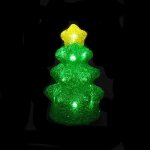 Sapin de noel lumineux  led - 16 led - blanc froid - acrylique vert et jaune